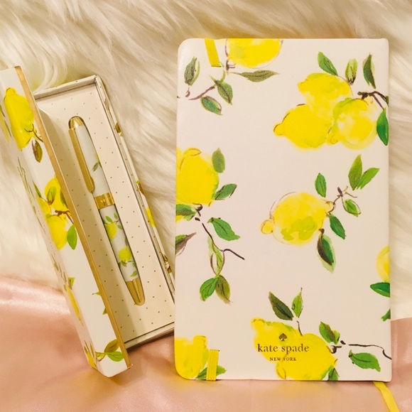 kate spade Other - KATE SPADE ♠️ LEMON BALL POINT PEN & NTBK/JOURNAL